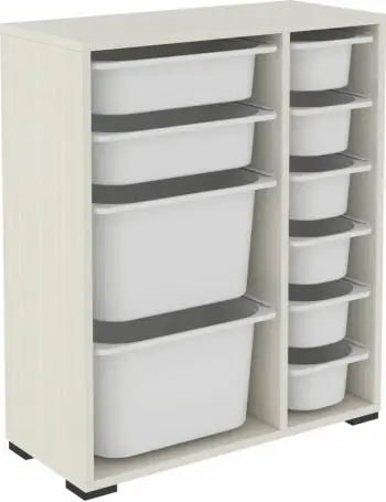 Dollap multifunksional Hanah Home, Zen 2D2K6U, ngjyrë Moonstone dhe e bardhë