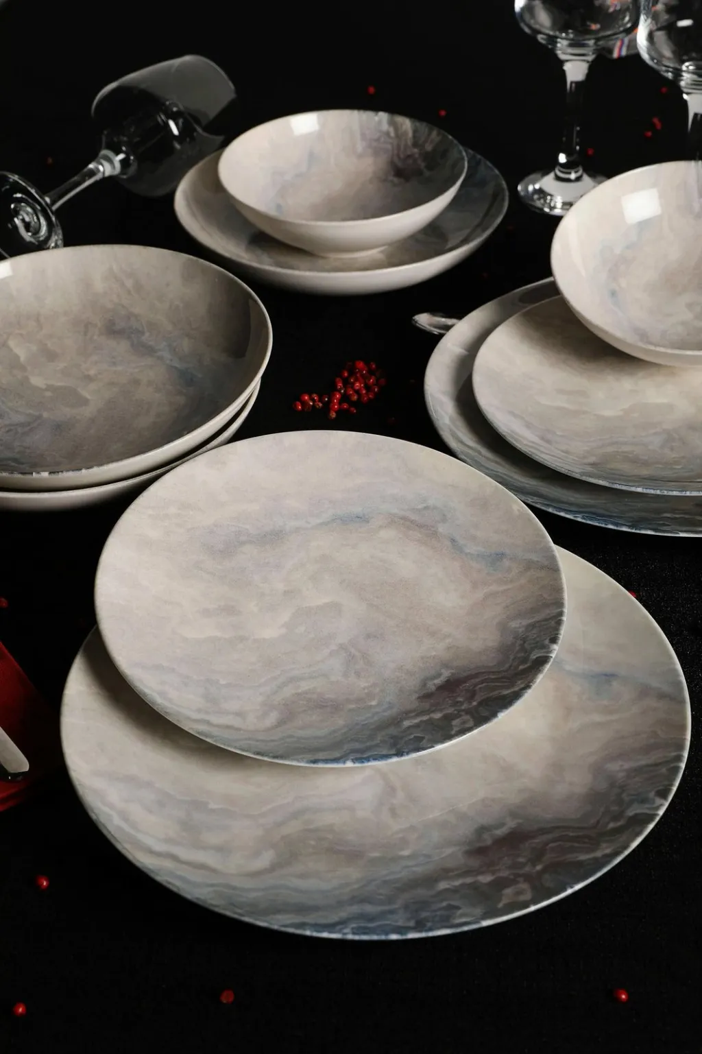 Set enësh për darkë (24 copë), Hermia, GBSATN24Y410050 - 1