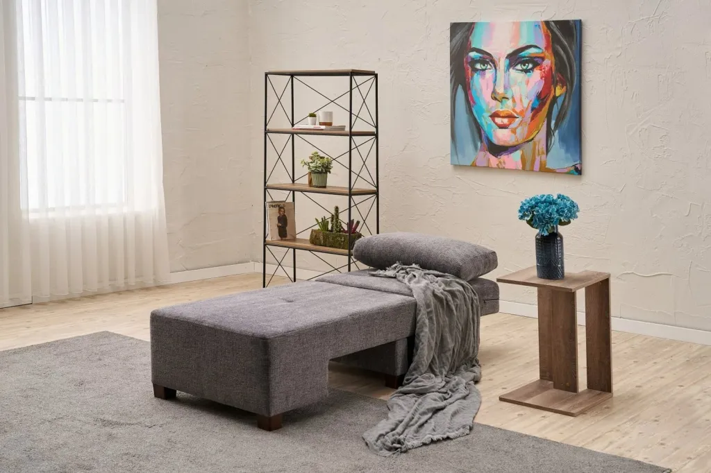 Krevate-kolltuk një vendësh, Atelier del Sofa, Perenna Chenille, antracit, e djathtë - 3