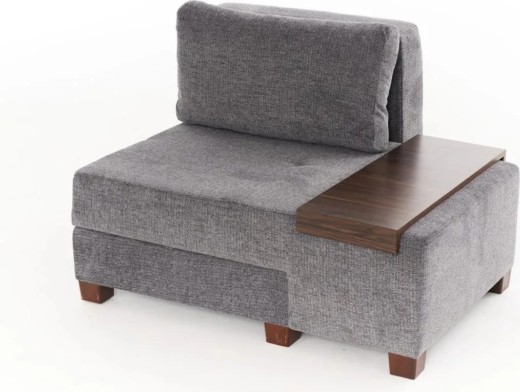 Krevate-kolltuk një vendësh, Atelier del Sofa, Perenna Chenille, antracit, e djathtë - 5