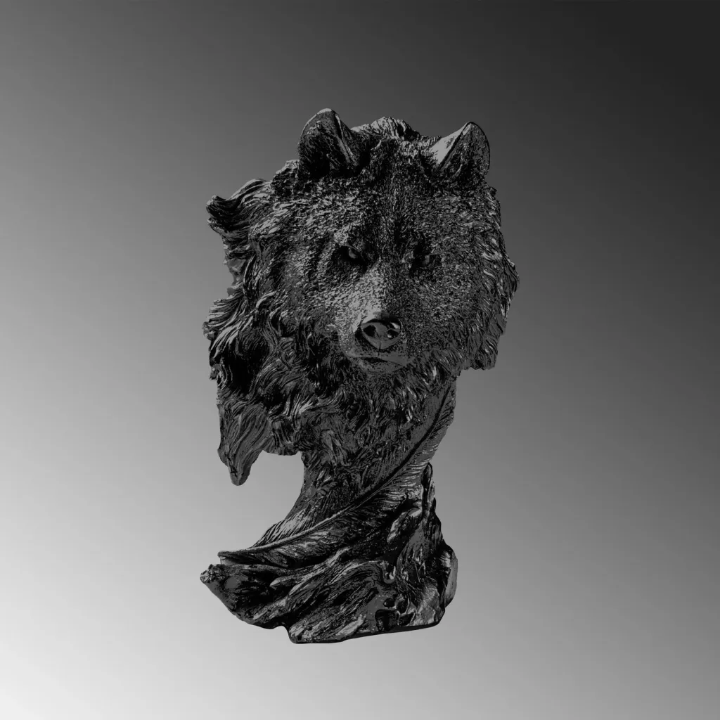 Objekt dekorativ Aberto Design, ujk, Wolf-4, ngjyrë e zezë - 5