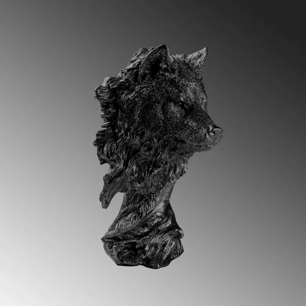 Objekt dekorativ Aberto Design, ujk, Wolf-4, ngjyrë e zezë - 6