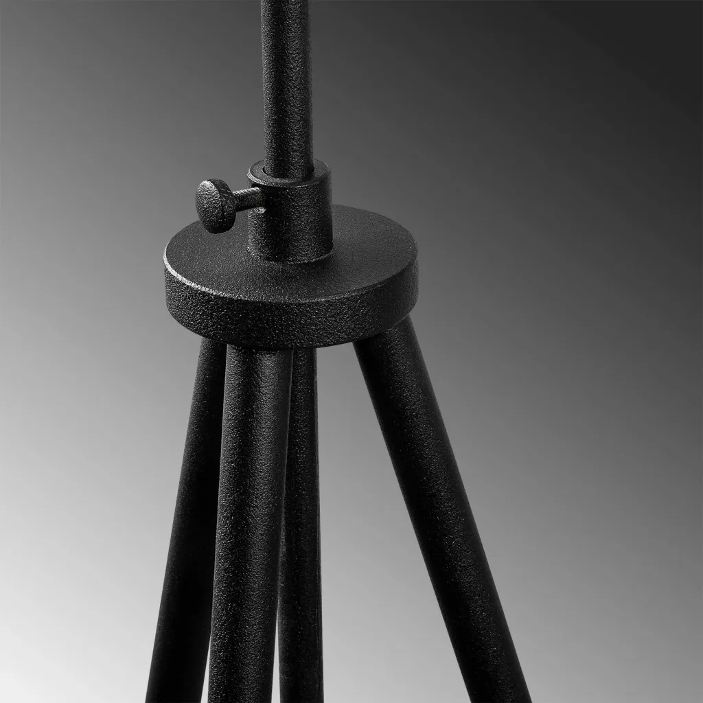Llambë dyshemeje Opviq, tripod, e zezë, 65x65x165 cm - 5