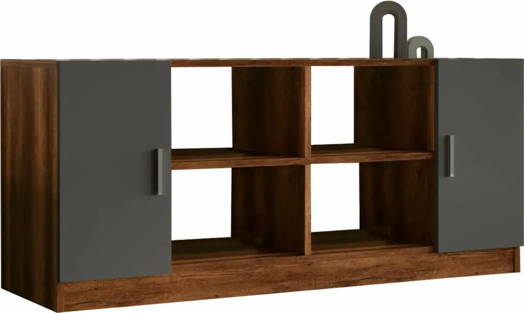 Dollap multifunksional Hanah Home, Vo7-Ba, ngjyrë arr dhe antracit - 5
