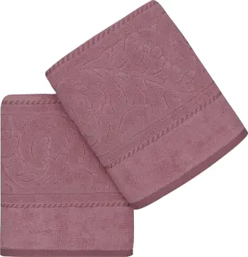 Set peshqirësh duarsh, 2 copë, ngjyrë rozë e zbehtë, Mijölnir, Sultan