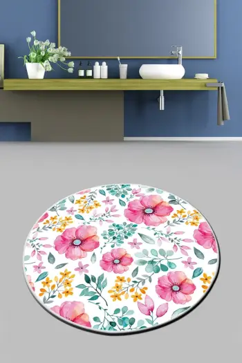 Tapet banje Mijölnir, Azalea, shumëngjyrësh, 140x140cm