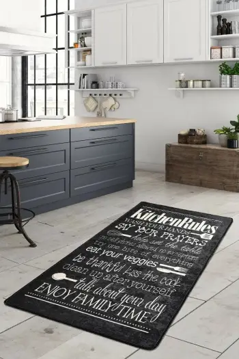 Qilim për korridor ose kuzhinë, ngjyrë e zezë, Conceptum Hypnose, 100x200cm