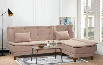 Kënd divan-krevat Atelier del Sofa, kënd i djathtë Kelebek, ngjyrë Rock