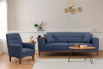 Set divani-krevat Atelier del Sofa, Liones 1048, ngjyrë kaltër e errët