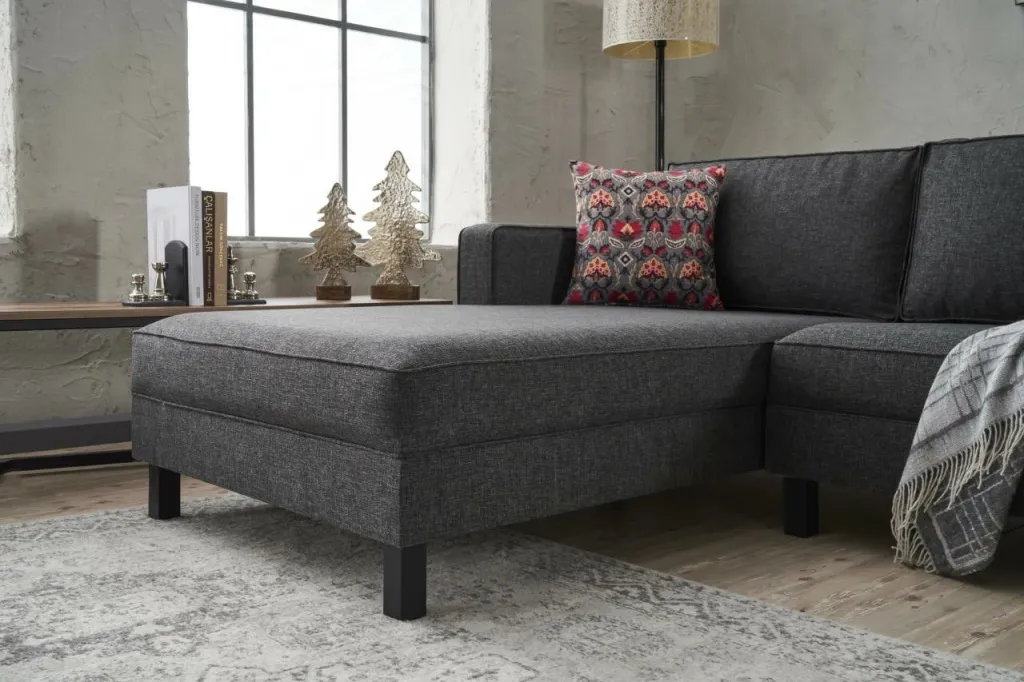 Këndare Atelier del Sofa, kadife Kale, kënd i majtë, anthracite - 4