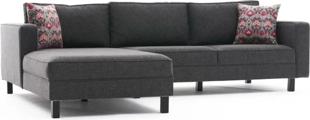 Këndare Atelier del Sofa, kadife Kale, kënd i majtë, anthracite - 5