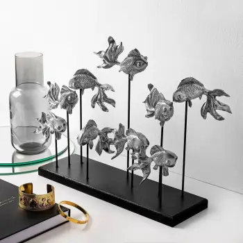 Objekt dekorativ Aberto Design, GOLDFISH 3, ngjyrë argjendi