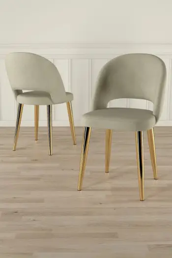 Set karrigesh për bar (4 copë), Hanah Home, Fora, krem, ari
