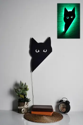Dritë dekorative LED, formë mace, ngjyrë e gjelbër, Wallity Cat 2