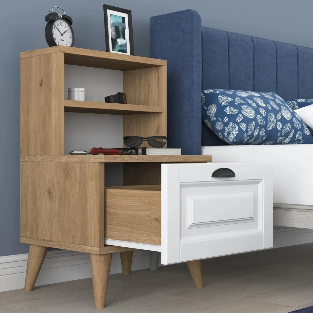Komodin Hanah Home, BD105 - 2786, ngjyrë arre dhe e bardhë - 4