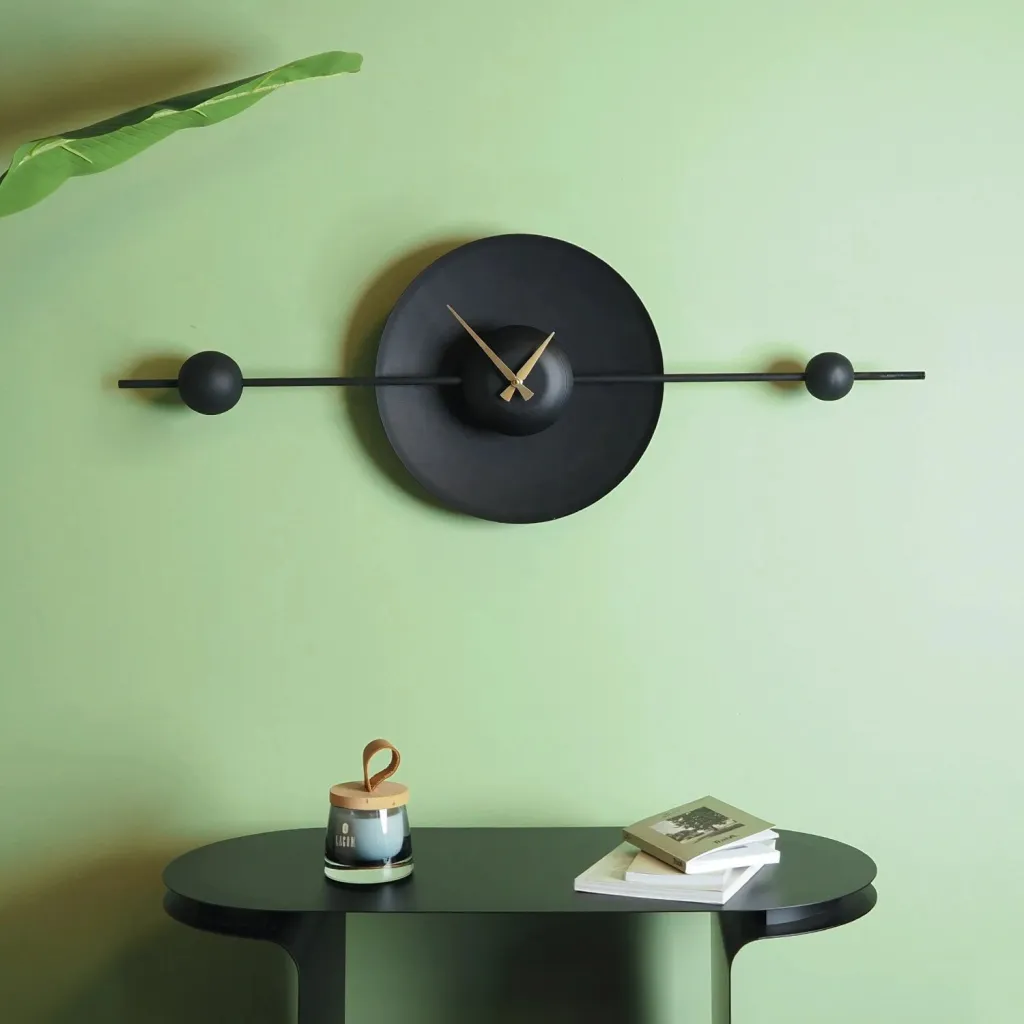 Orë muri dekorative prej metali, Wallity, APS138LSS, e zezë, 36x99cm - 1