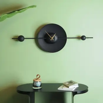 Orë muri dekorative prej metali, Wallity, APS138LSS, e zezë, 36x99cm