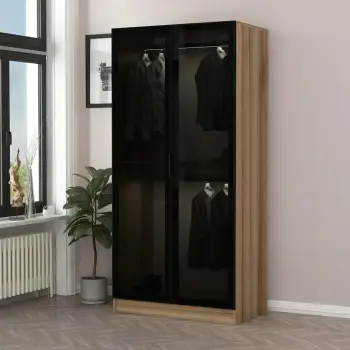 Dollap Rrobash Kale Glass Dark Grey1, gri e errët