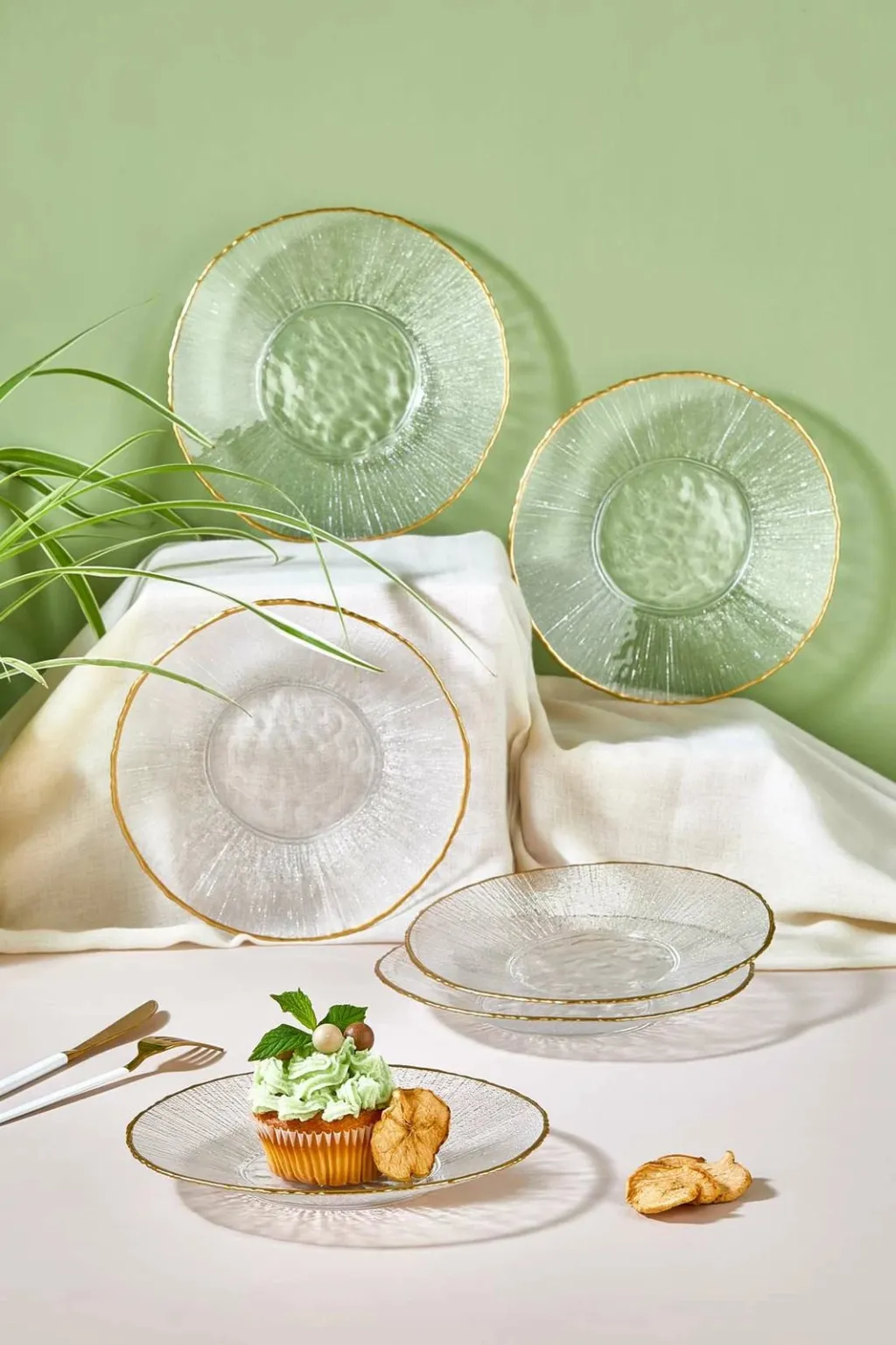 Set pjatash ëmbëlsirash (6 copë), Hermia, Ekol, transparent - 1