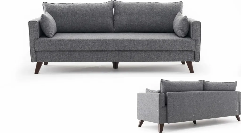 Divan-krevat trefësh, ngjyrë gri, Bella Sofa Bed - 6