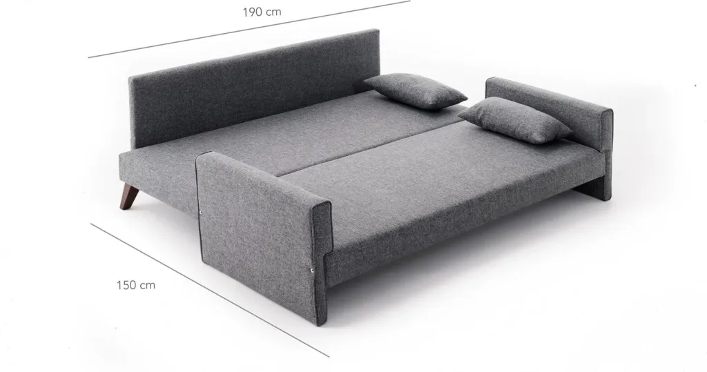 Divan-krevat trefësh, ngjyrë gri, Bella Sofa Bed - 8