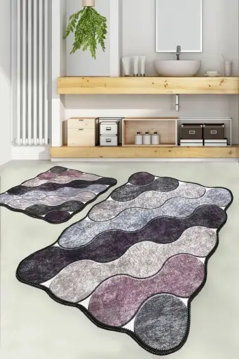 Set tapetash për banjo (2 copë), Mijölnir, rrethore, ngjyrë vjollcë