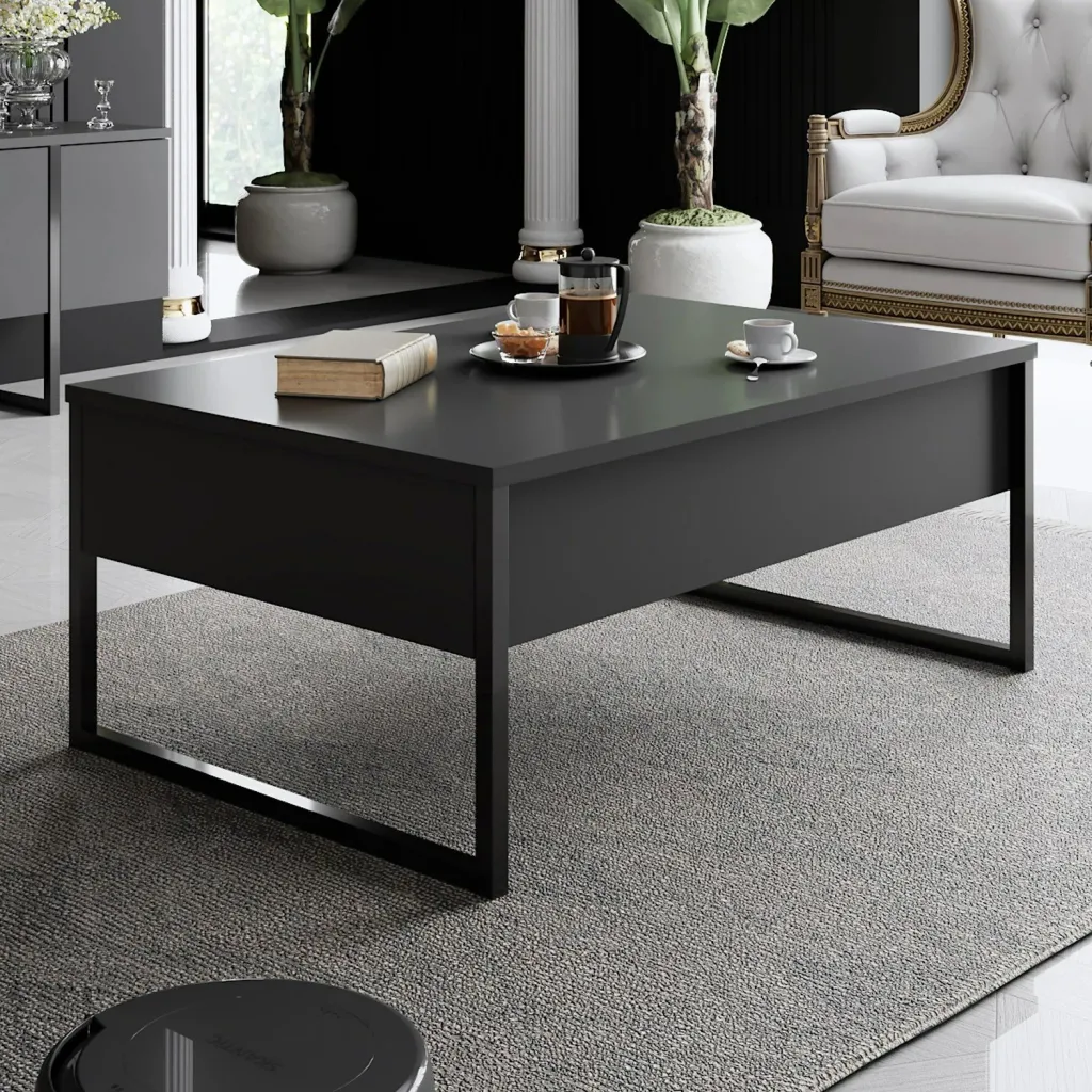 Set mobiljesh për dhomë dite, Luxe, antracit, e zezë - 3