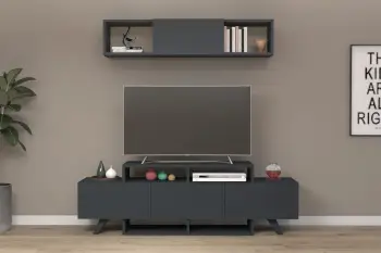 Komodë TV Hanah Home, Alwin, ngjyrë antracit