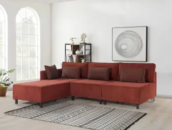 Kënd divan-krevat Atelier del Sofa, Matris majtas, ngjyrë e kuqe e errët