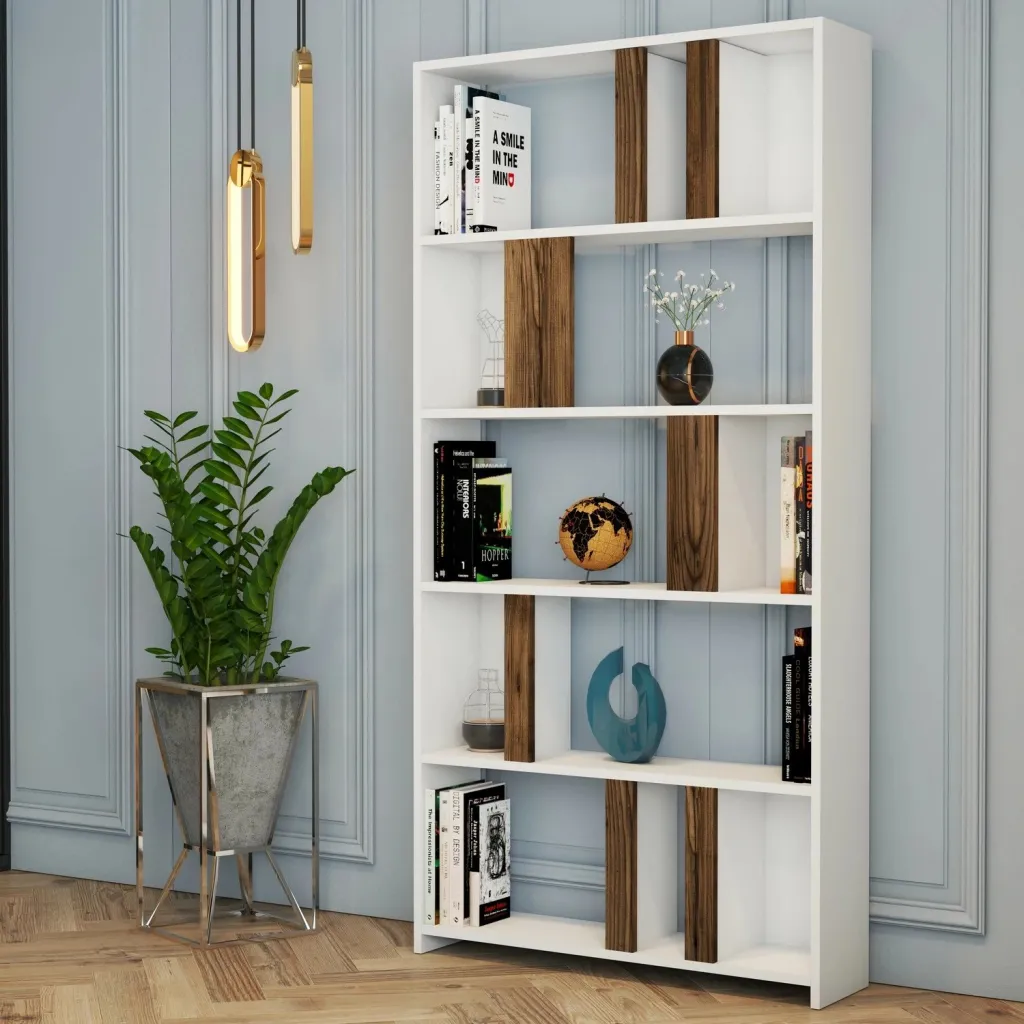 Raft librash Hanah Home, Lima, bardhë dhe arre - 1