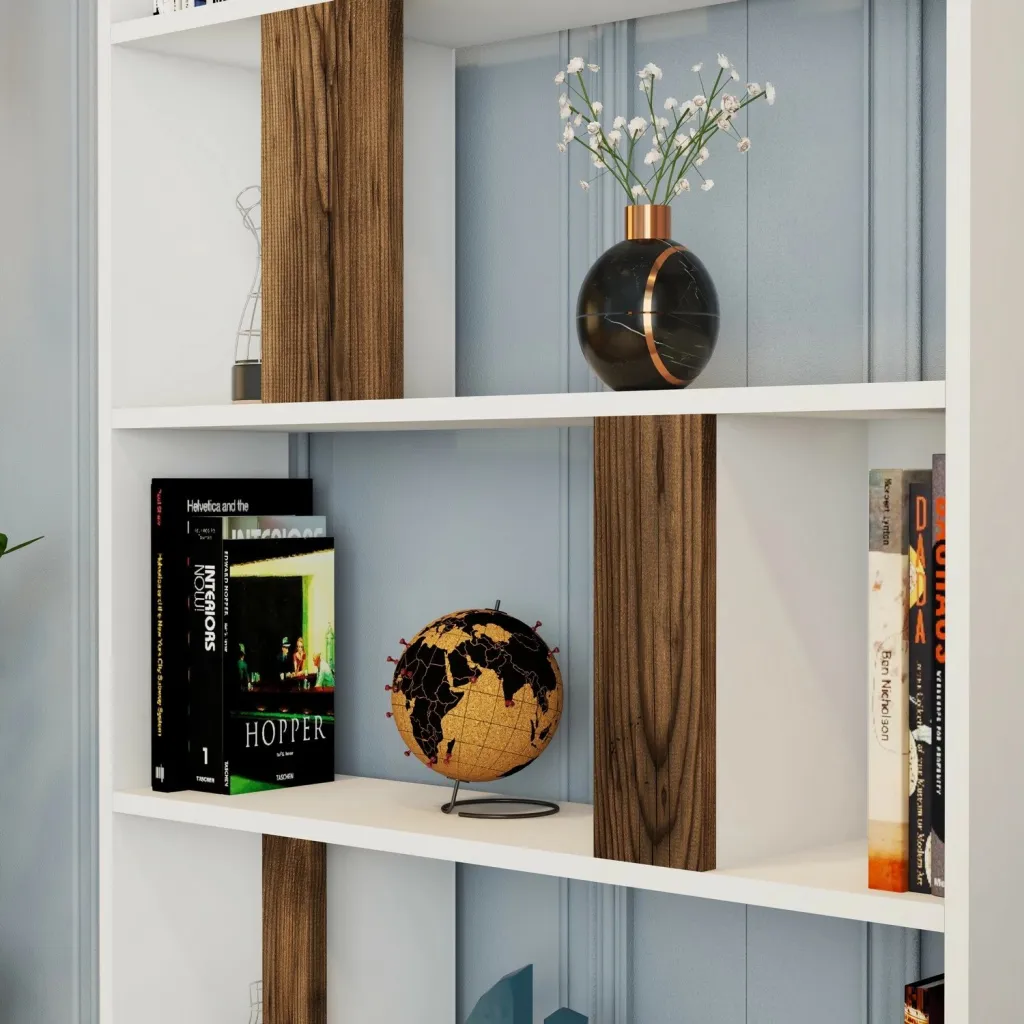 Raft librash Hanah Home, Lima, bardhë dhe arre - 3