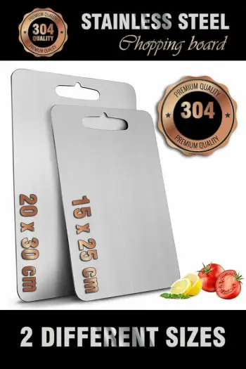 Set dërrasash për prerje, inox, argjend, 2 copë, 20x30cm dhe 15x25cm