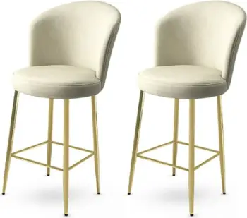 Karrige për bar, set 2 copë, krem dhe ari, Hanah Home, Alte