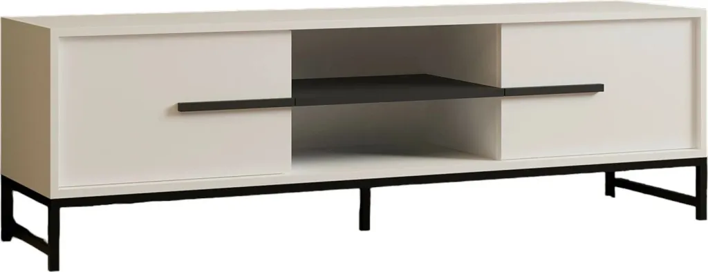 Komodinë për TV Mono, bardhë - 4