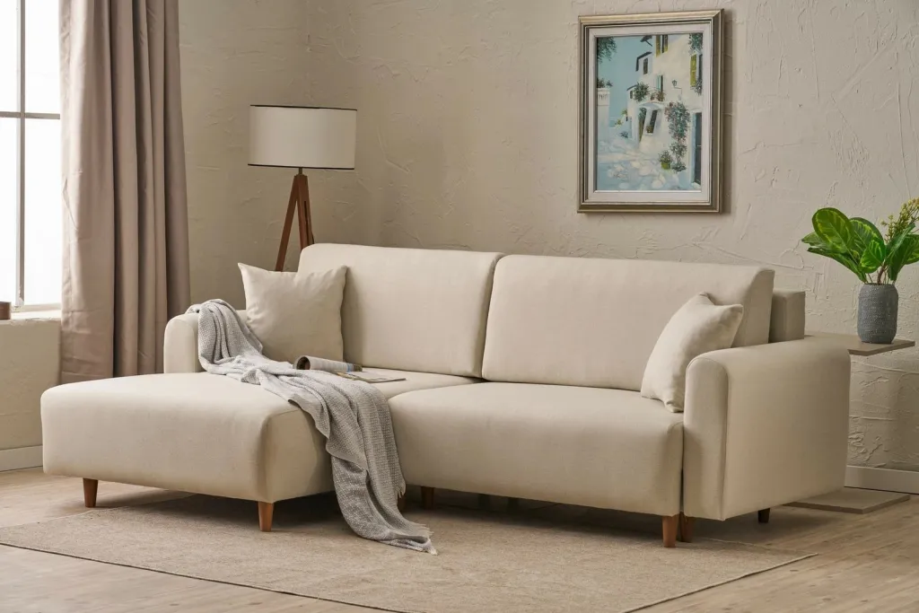 Kënd divan-krevat Atelier del Sofa, Mane majtas, krem - 1