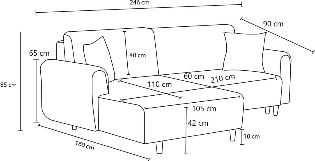 Kënd divan-krevat Atelier del Sofa, Mane majtas, krem - 8