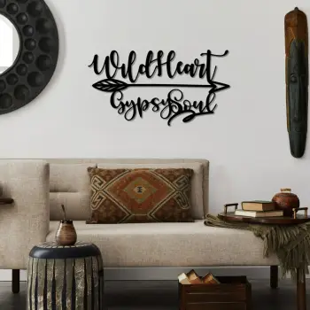 Aksesor dekorativ metalik për mur, Wallity, Wild Heart Gypsy Soul