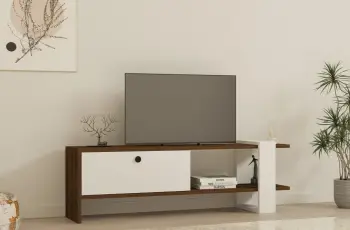 Mbajtës TV Hanah Home, Gaye, ngjyrë arre, e bardhë