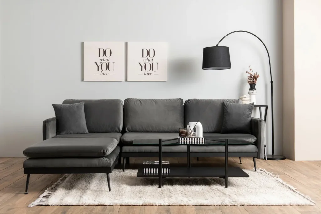 Këndsofa Reya, ngjyrë antracit - 1