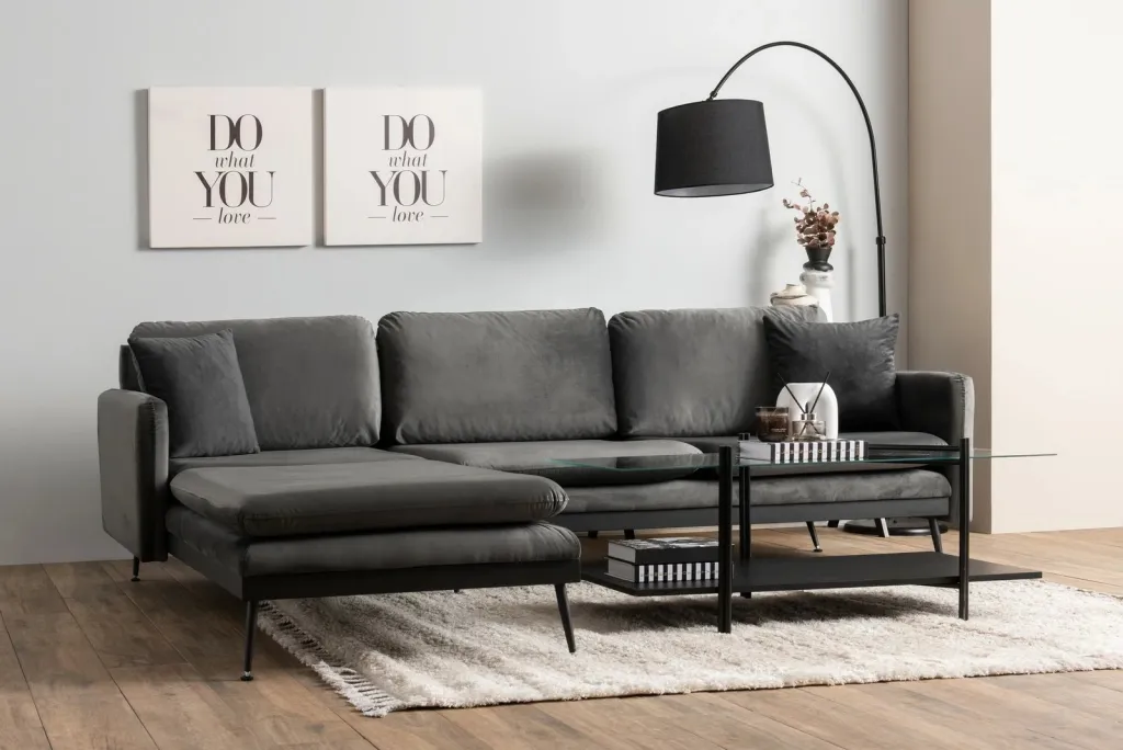 Këndsofa Reya, ngjyrë antracit - 2