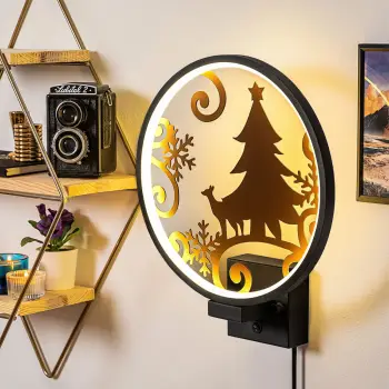 Llambë muri Opviq, XMAS19, ngjyrë e zezë dhe bakri