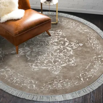 Qilim për korridor, ngjyrë bezhë dhe e bardhë, Conceptum Hypnose, Aln400616Bj17, 100x100cm