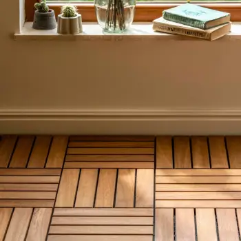Set pllaka druri për dysheme (10 copë), Atelier del Sofa, ngjyrë kafe, IROKO WOOD