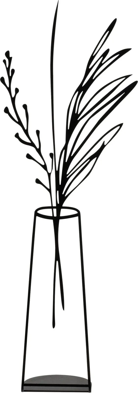 Objekt dekorativ Aberto Design, vazo lulesh, e zezë, 19x50cm - 2