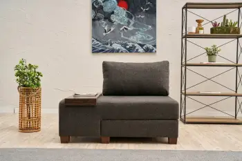 Krevat-sofë një vendësh Atelier del Sofa, liri Perenna, kënd majtas, antracit