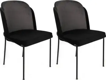 Set karrigesh (2 copë), Hanah Home, Dore-150 V2, ngjyrë gri dhe e zezë