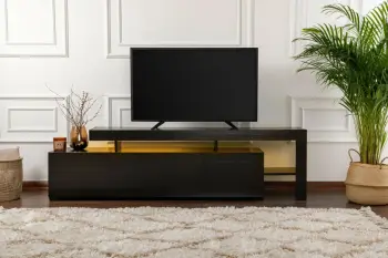 Komodë për TV Hanah Home, Beliz, ngjyrë dru e zezë