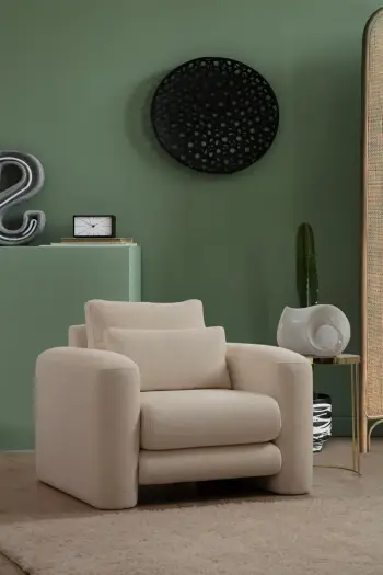 Karrige Wing Atelier del Sofa, ngjyrë krem, Lily