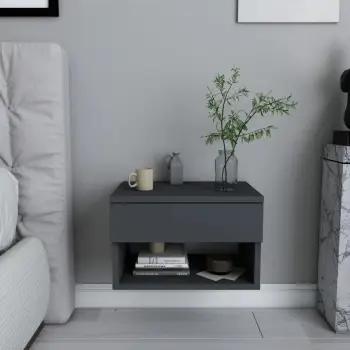 Komodinë natës Hanah Home, Jamot, ngjyrë antracit