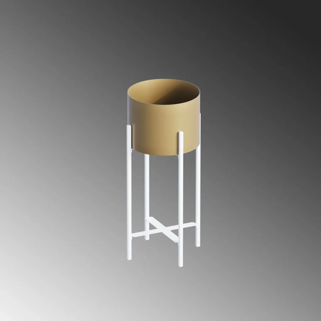 Vazo dekorative Aberto Design, GED-026-C, e bardhë dhe e artë - 5